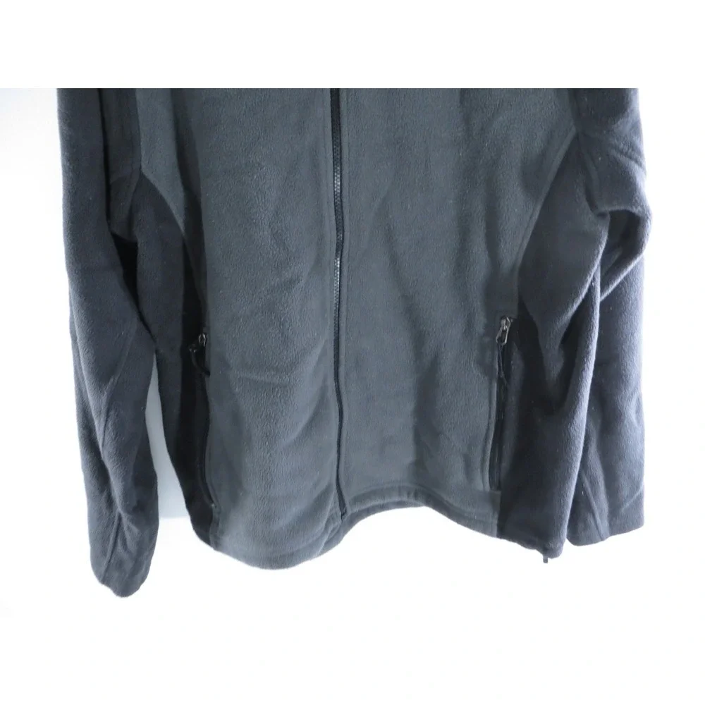 The North Face Mens Full Zip Black Gray Fleece Long Sleeve Jacket Size Large